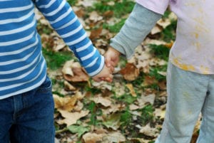 Children holding hands